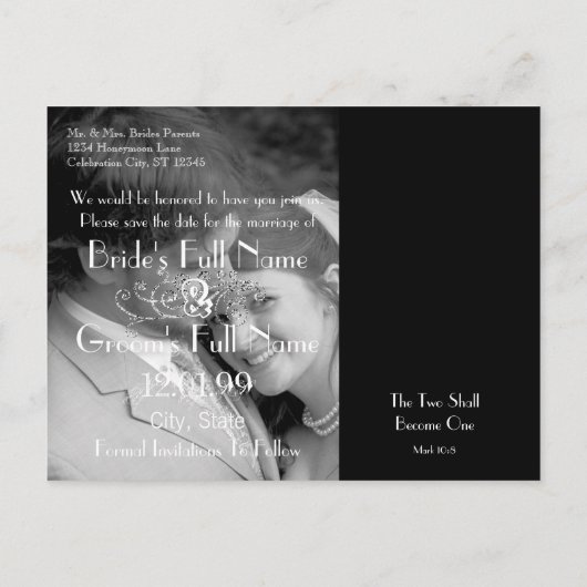 Christelijk sparen de Datum met Uw Foto's Aankondigingskaart (Achterkant)