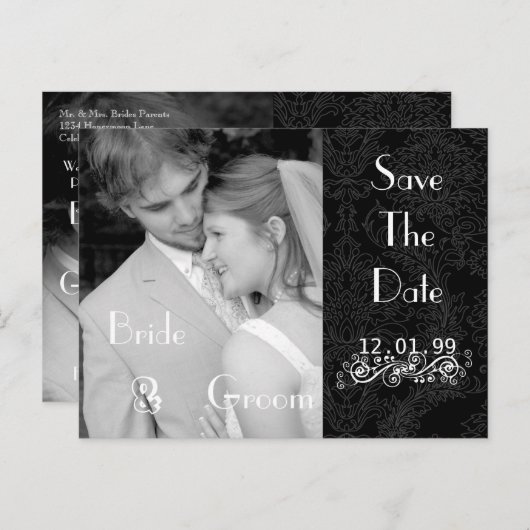 Christelijk sparen de Datum met Uw Foto's Aankondigingskaart (Voorkant / Achterkant)