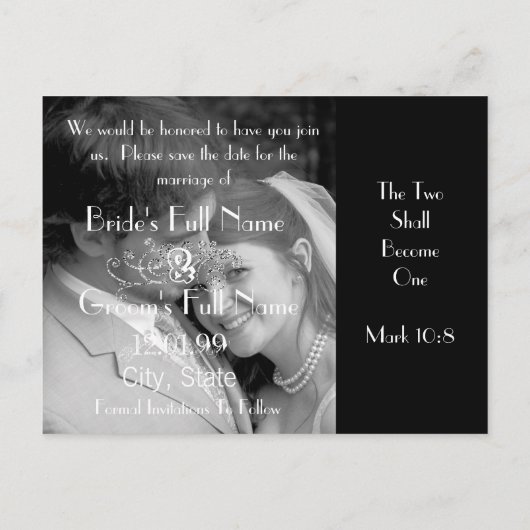 Christelijk sparen de Datum met Uw Foto's Aankondigingskaart (Achterkant)