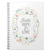Christelijk spiraalnotitieboek geloof hoop liefde