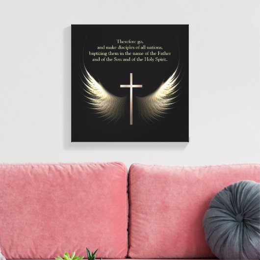 Christelijk Spirit en Cross Custom Bijbel Verse Canvas Afdruk (Insitu (Woonkamer))