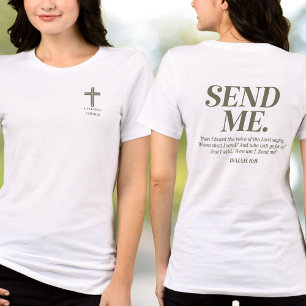 Christelijk Stuur Mij Jesaja 6:8 Kerknaam Outreach Tri-Blend Shirt