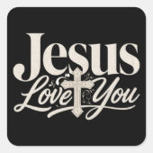 Christelijk Sublimatieontwerp Vierkante Sticker (Voorkant)
