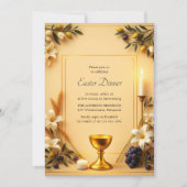 Christelijk Symbool Elegant Religieus Paasdiner Kaart (Voorkant)