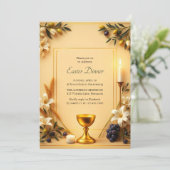 Christelijk Symbool Elegant Religieus Paasdiner Kaart (Staand voorkant)