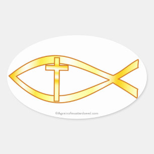 Christelijk symbool ovale sticker