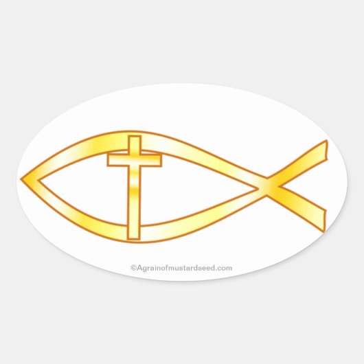 Christelijk symbool ovale sticker (Voorkant)