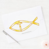 Christelijk symbool ovale sticker (Envelop)