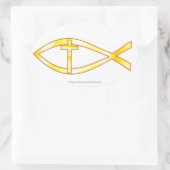 Christelijk symbool ovale sticker (Tas)