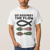 CHRISTELIJK T-shirt GA TEGEN DE FLOW T-shirts (Voorkant)