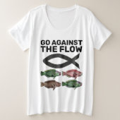 CHRISTELIJK T-shirt GA TEGEN DE FLOW T-shirts (Design voorkant)