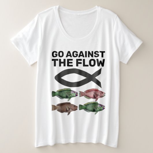 CHRISTELIJK T-shirt GA TEGEN DE FLOW T-shirts (Design voorkant)