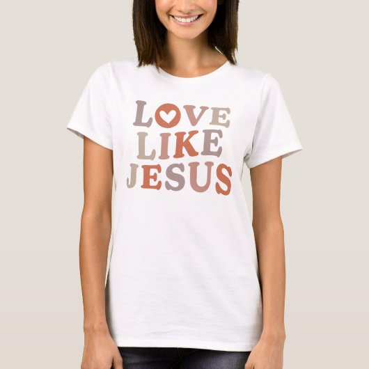 Christelijk T-shirt, liefde zoals Jezus T-shirt (Voorkant)