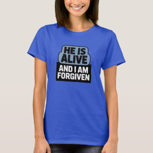 Christelijk T-shirt voor vrouwen. HIJ LEEFT NOG