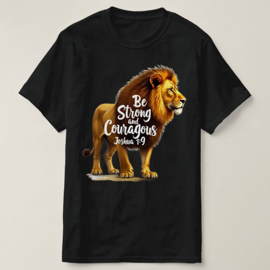 Christelijk T-shirt | Wees sterk en moedig (Design voorkant)