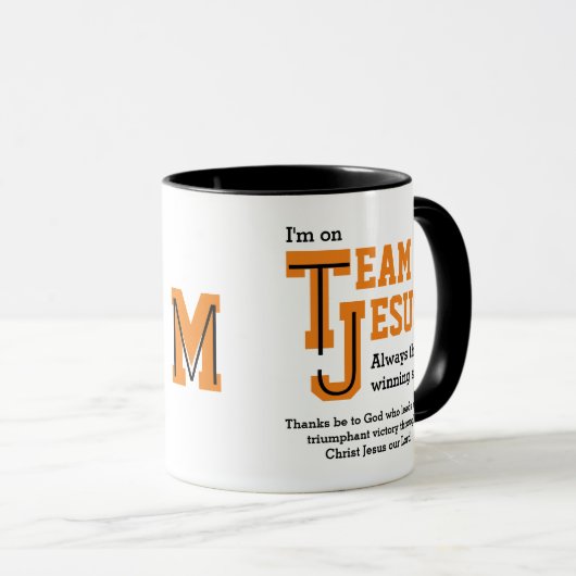 Christelijk TEAM JESUS Monogram Mok (Voorkant rechts)