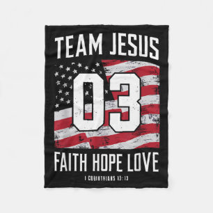 Christelijk - Team Jezus 03 Geloof Hoop Liefde Fleece Deken