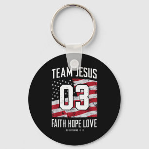 Christelijk - Team Jezus 03 Geloof Hoop Liefde  Sleutelhanger