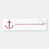Christelijk terugbetaald rood kruis- en tekstontwe bumpersticker (Voorkant)