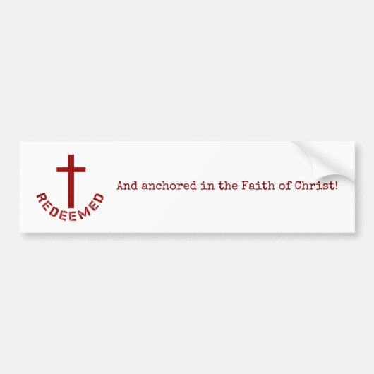Christelijk terugbetaald rood kruis- en tekstontwe bumpersticker (Voorkant)