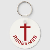 Christelijk terugbetaald rood kruis- en tekstontwe sleutelhanger (Voorkant)