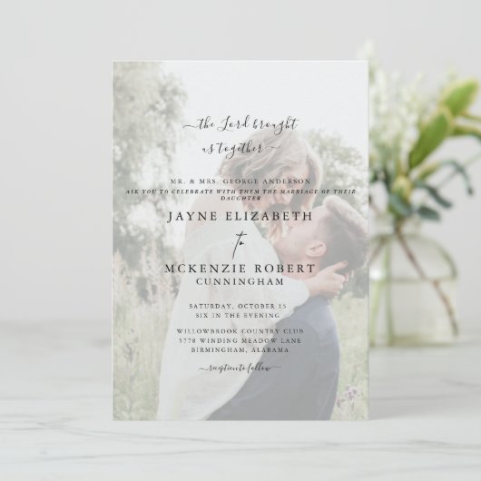 Christelijk The Lord heeft ons samengebracht Foto  Kaart (Staand voorkant)