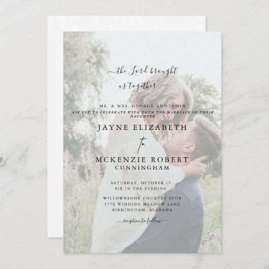 Christelijk The Lord heeft ons samengebracht Foto Kaart (Voorkant / Achterkant)