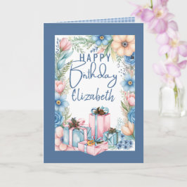 Christelijk thema gevouwen verjaardag Wenskaart Kaart