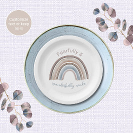Christelijk Thema Regenboog Baby Borrelservies Pap Papieren Bordje