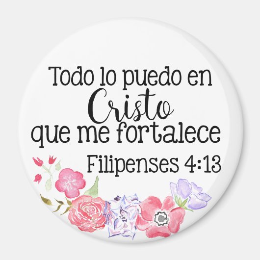 Christelijk Todo Lo Puedo Cristo Filipenses 4:13 Magneet (Voorkant)