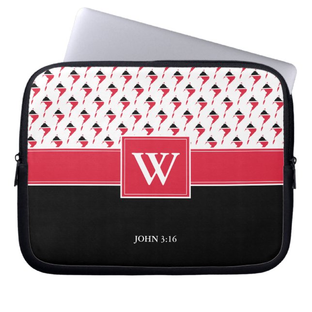 Christelijk TRINIDAD TOBAGO Monogram Laptop Sleeve (Voorkant)
