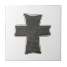 Christelijk Trivet Cross afbeelding lederen kunst 