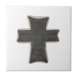 Christelijk Trivet Cross afbeelding lederen kunst  Tegeltje