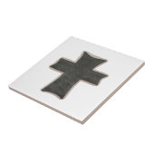 Christelijk Trivet Cross afbeelding lederen kunst Tegeltje (Zijkant)