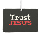 Christelijk ‘Trust JESUS’ Rood Zwart Wit Luchtverfrisser (Achterkant)
