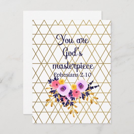 Christelijk U bent Gods MasterstukManuscript Briefkaart (Voorkant / Achterkant)