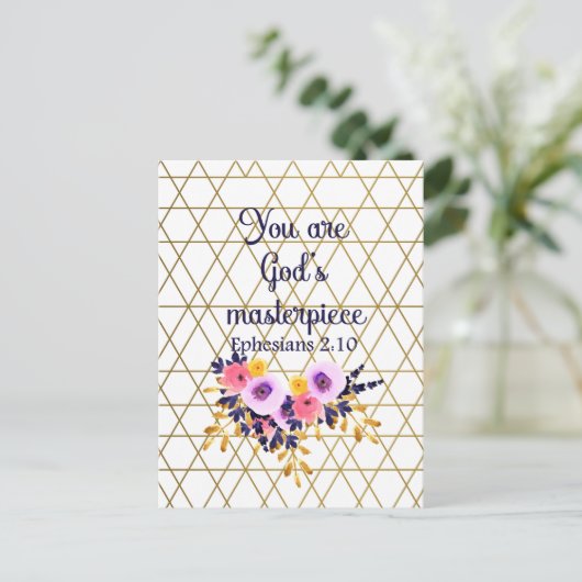 Christelijk U bent Gods MasterstukManuscript Briefkaart (Staand voorkant)