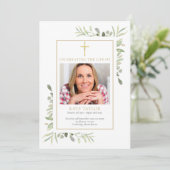 Christelijk Uitvaartprogramma met Bloemen Kaart (Staand voorkant)