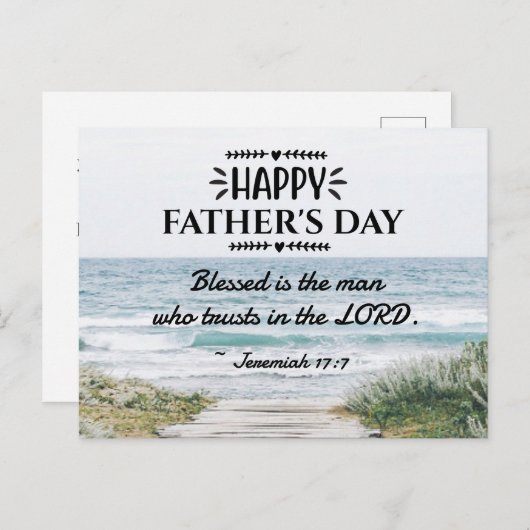 Christelijk Uitzicht Vaderdag Bijbelverse Oceaan Briefkaart (Voorkant / Achterkant)