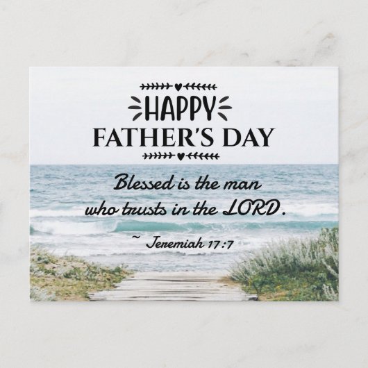 Christelijk Uitzicht Vaderdag Bijbelverse Oceaan Briefkaart (Voorkant)