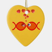 Christelijk Valentijn Oranje v2 Keramisch Ornament (Rechts)