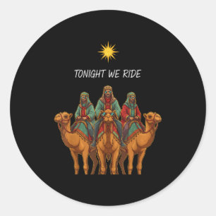Christelijk Vanavond rijden we 3 Wijzen Kerstmis N Ronde Sticker