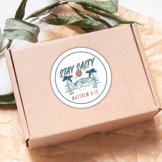 Christelijk verblijf zout Mattheüs 5:13 Verse Retr Ronde Sticker