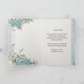 Christelijk Verjaardag Blauw Bloemen Schrift Kaart (Binnen)