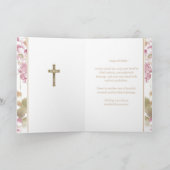 Christelijk Verjaardag Roze Bloemen Schrift Kaart (Binnen)