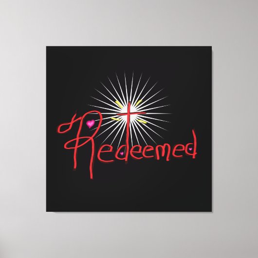 Christelijk ‘Verlost’ met Cross Black Canvas Afdruk (Voorkant)