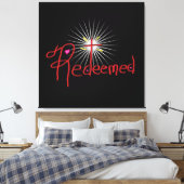 Christelijk ‘Verlost’ met Cross Black Canvas Afdruk (Insitu (Slaapkamer))