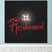 Christelijk ‘Verlost’ met Cross Black Canvas Afdruk (Insitu (Houten vloer))