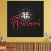 Christelijk ‘Verlost’ met Cross Black Canvas Afdruk (Insitu (Woonkamer))