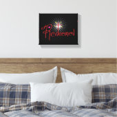 Christelijk ‘Verlost’ met Kruis Zwart Canvas Afdruk (Insitu (Slaapkamer))